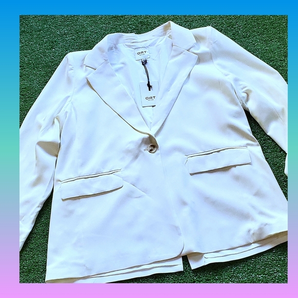 Ladies White  One Button Blazer by OATS NEW YORK - Picture 4 of 8